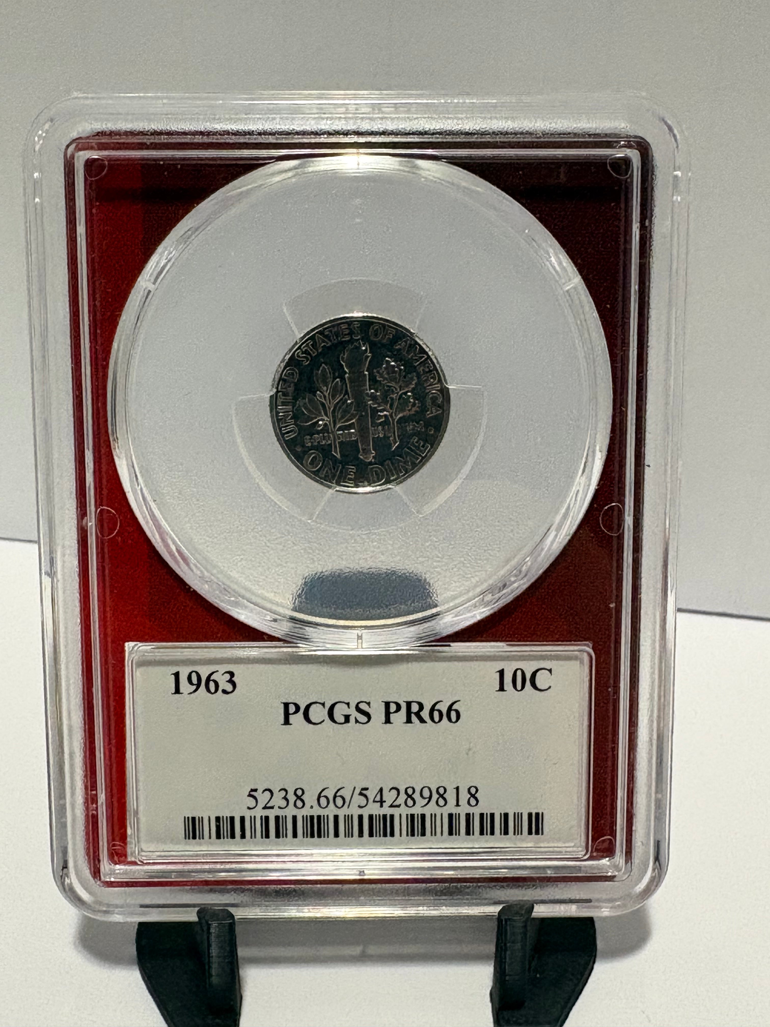 1963 10c PCGS PR66 - EDC Label