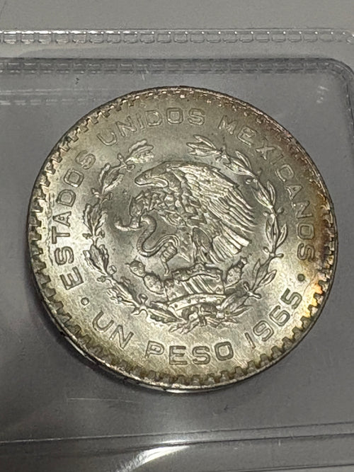 1965 Mexico "Tepalcate" Peso - AU/UNC - Peripheral Toning