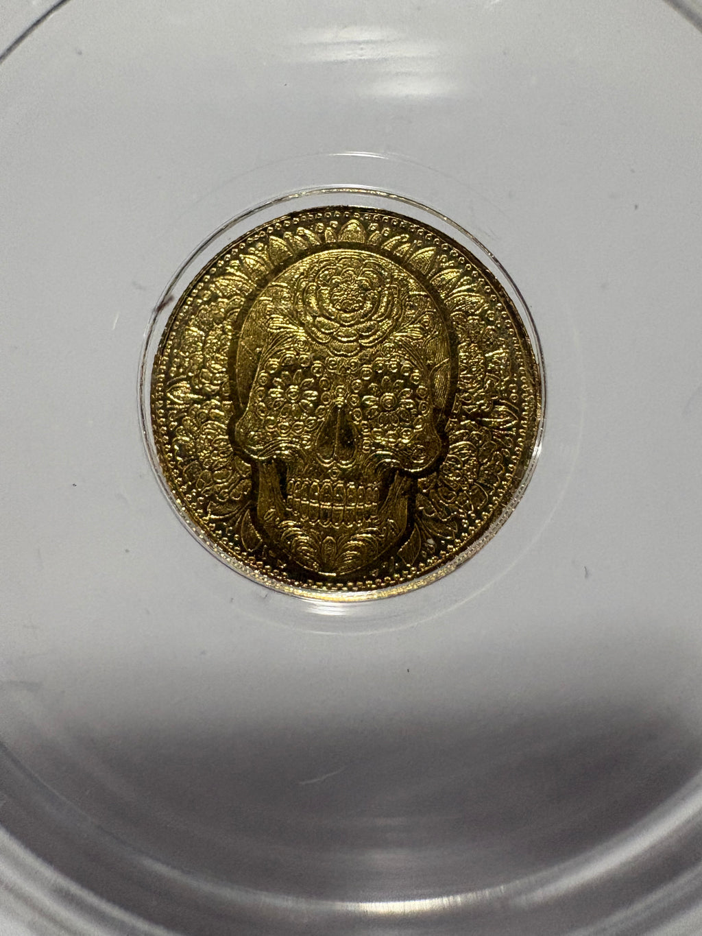 Day of the Dead Rose Skull - 1/200th 24K Gold - NGC MS70