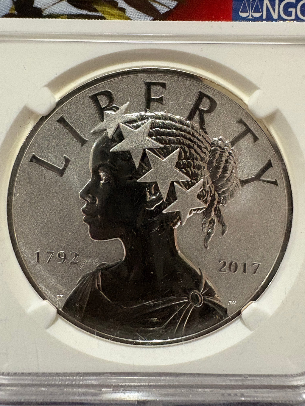 1792-2017-P 1oz Silver Medal - US Mint 225th Anniversary - Reverse PF70
