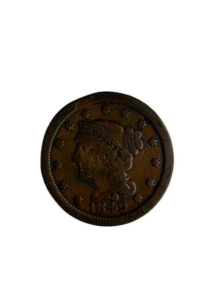 1849 Large Cent - Obverse Scratch