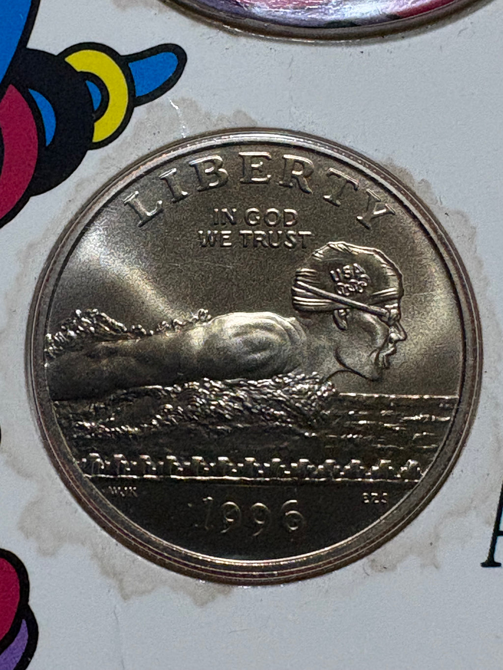 1996-S Olympic Swimming Half Dollar - Commemorative Packaging w/ Pog