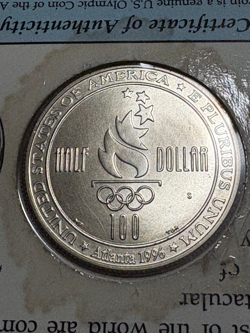 1996-S Olympic Swimming Half Dollar - Commemorative Packaging w/ Pog