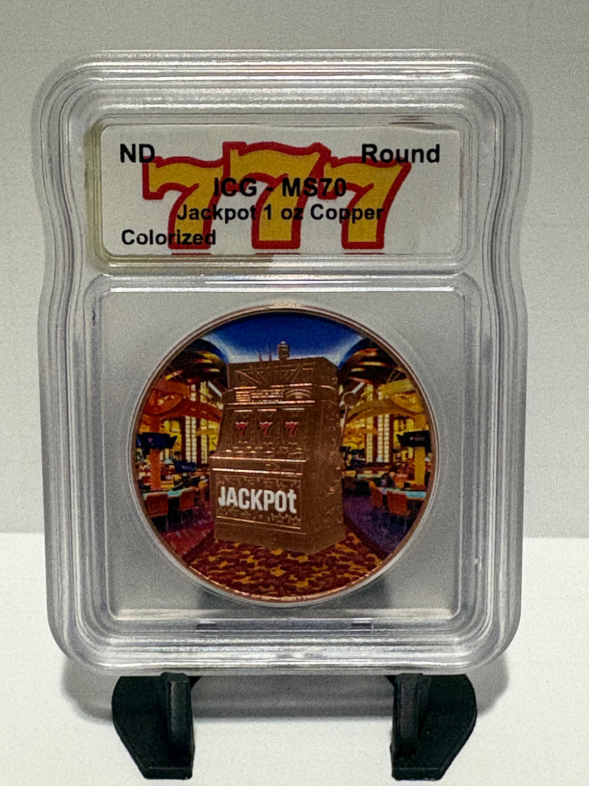 Jackpot 1oz Copper Round - Colorized - ICG MS70